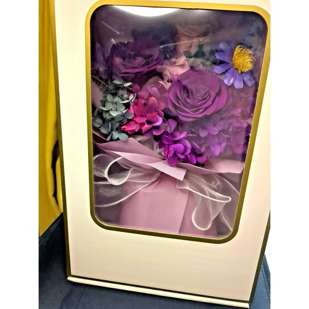 Lovenfold Flowers Preserved Flowers Bouquets, Purple Rose Bouquets